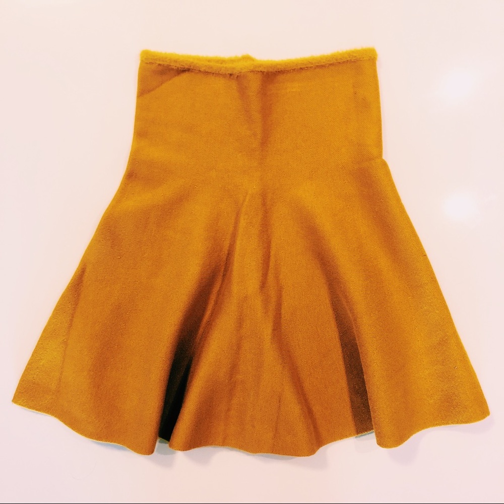 Zara knit faux fur trim high waisted skirt